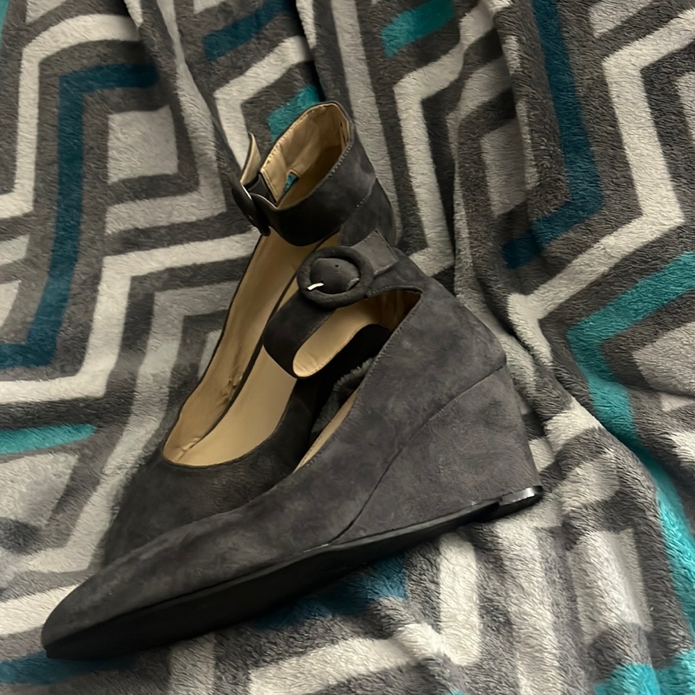 Slip Ons wedges with the buckle